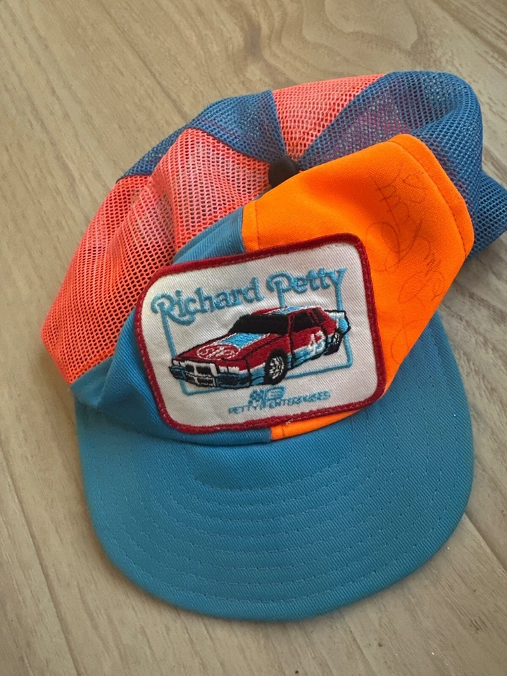 De colección Richard Petty Autografiado Malla Snapback Camionero Sombrero Firmado Carreras Foto 1 de 3