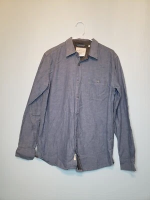 Impermeable Vintage Para Hombre Talla M Botón Delantero Manga Larga Denim Azul Cambray Foto 1 de 4