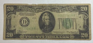 1934 D $20 Twenty Dollar Bill Federal Reserve Note Bank Cleveland Ohio  - Picture 1 of 2