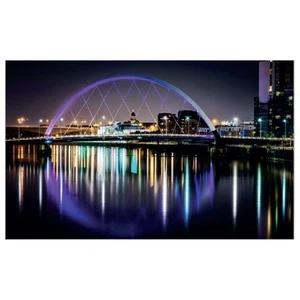 WG009 Glasgow Clyde Arc Bridge Printed Wall Sticker Vinyl Various Sizes - Picture 1 of 1