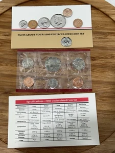 1986 US MINT UNCIRCULATED COIN SET P & D - Picture 1 of 7