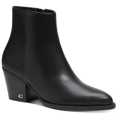 Botas Coach Pacey biqueira pontiaguda couro preto tamanho 11 - Imagem 1 de 4