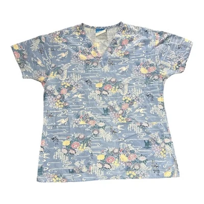 Blusa Médica Floral Estilo Crest para Mujer Talla S Foto 1 de 4