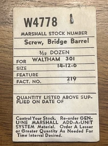 Waltham 301 Watch 14-12-6 Size Bridge Barrel Screw - Picture 1 of 2
