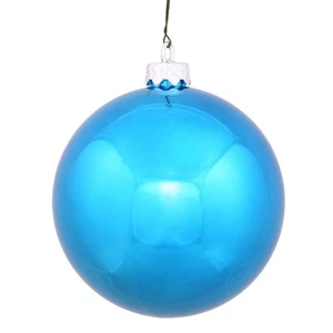 Glänzende türkis bruchsichere Weihnachtskugel Ornament 2,75" (70 mm) - Bild 1 von 6