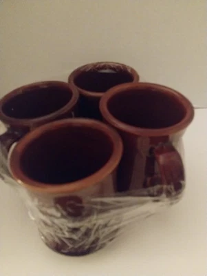 Rego Brown Coffee Mugs Restaurant Diner Ware Set Of 4 C688-07 - Image 1 of 2