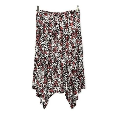 Cato Womens Midi Skirt Geometric Print Asymmetrical Hem Elastic Waist Size M - Image 1 of 4