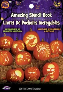 Amazing Halloween Stencil Book for Pumpkins Jack O Lanterns 10 Stencils - Picture 1 of 1