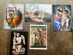 5 Postcards Of Works By Michelangelo - Picture 1 of 6