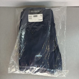 NWT Jos A Bank 40L Raw Hem 100% Wool Dress Pants Executive Collection Blue $180 - Picture 1 of 2