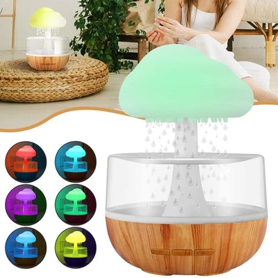 Rain Clouds Humidifier Drip Mushroom Humidifier Aroma Diffuser With LED Light - Image 1 of 4