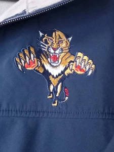 Florida Panthers Mens SZ Small Jacket Coat Multi Zip Navy Wipe Clean Fleece Line - Picture 1 of 11