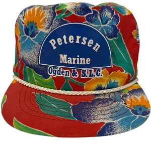 Cuerda vintage 1988 hawaiana con estampado floral Petersen Marine Snapback de San Sun OSFA - Imagen 1 de 7