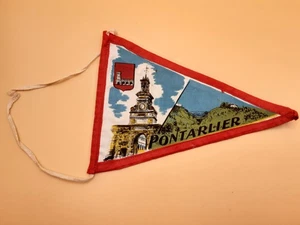 Banderín Pontarlier. Fieltro. Franco Conde, Francia. Bandera francesa vintage. - Imagen 1 de 8