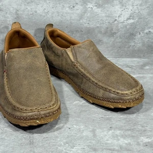 Zapatos para hombre Twisted X sin cordones mocasines informales de cuero marrón talla 10 M - Imagen 1 de 15