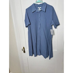 Nordstrom Rack STITCHDROP Navy Blue Athletic Polo Shirt Mini Dress Womens XL NWT - Picture 1 of 6