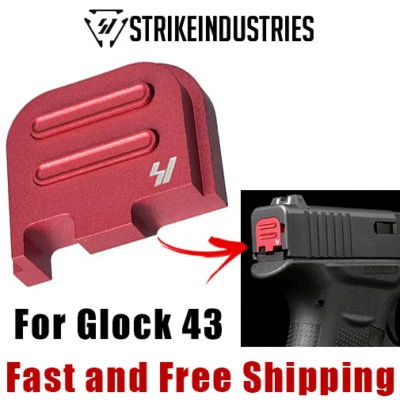 Strike Industries QD 按钮滑动盖端板 V2 适用于 Glock 43 红色 — 第 1/4 张图片