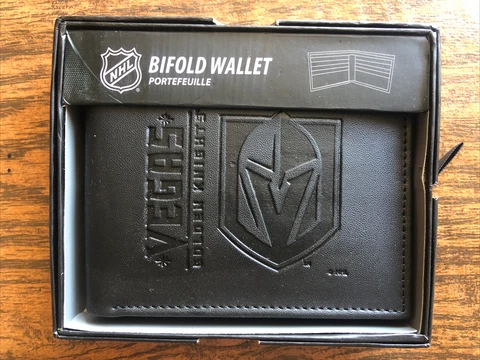 Vegas Golden Knights Wallet Black LEATHER BillFold  Bifold Hockey NHL License Cover