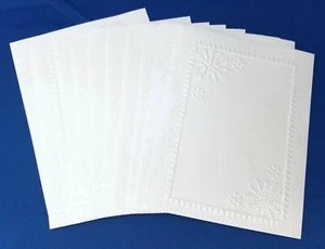 10 SNOWFLAKE FRAME White Embossed A2 Card Fronts Recollections Cardstock Paper - Picture 1 of 2