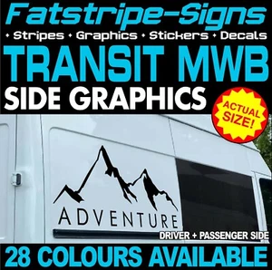 para adaptarse a FORD TRANSIT MWB MOUNTAINS FURGONETA PEGATINAS GRÁFICAS CALCOMANÍAS MK6 MK7 MX - Imagen 1 de 2