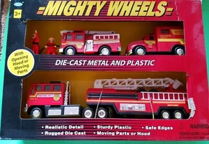 MIGHTY WHEELS FIRE AND RESCUE VEHICLE PLAYSET.TANKS , HELICOPTER, SEMI, SUV LOOK - Picture 1 of 2