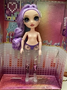 RAINBOW HIGH SPARKLE & SHINE VIOLA NUDE DOLL GLITTER LEGS PURPLE EYES NOOB - Picture 1 of 11