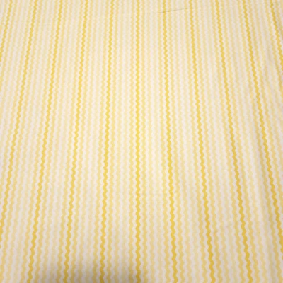 Sorbets BTY Quilting Treasures Tonal Yellow Wavy Stripe on White - Image 1 of 3