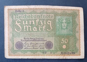 GERMANY - 1919 - 50 MARK - BANKNOTE - NR.542490 - CIRCULATED - Picture 1 of 2