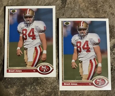 Футбольные карточки с Брентом Джонсом. San Francisco 49ers - Изображение 1 из 3