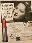 Merle Oberon, Max Factor Lipstick, Full Page Vintage Large Format Print Ad, a