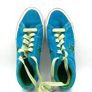 Converse One Star Unisex Sz 6.5  (W) Shoes Teal Green Leather Suede Sneaker - Picture 1 of 7