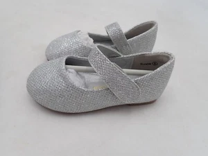 PANDANINJIA Toddler Silver Girl's Susie Dress Mary Jane Flats size 5 Toddler - Picture 1 of 6