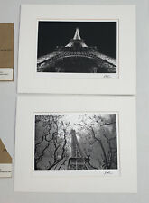 2 Jesse Kalisher Gallery Matted 8x10 Photographs Eiffel Tower Signed #1964 #1904