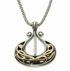 S/Sil + 10K Single Viking Longboat Double Sided Pendant  By Keith Jack