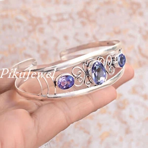 Bracciale con pietre preziose ametista sfaccettate in argento sterling 925... - Foto 1 di 6