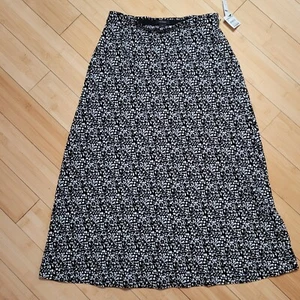 Halogen Skirt Women's Size XS Black Ivory Leo Dot - Picture 1 of 10