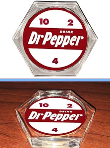 NUOVO sottobicchiere acrilico esagonale Dr. Pepper retrò 10 4 2 con supporto in vero sughero - Foto 1 di 4