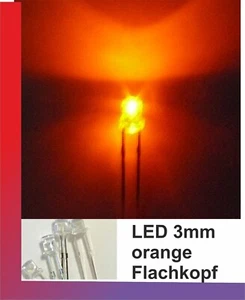 10 x LED 3mm orange Flachkopf - Picture 1 of 1