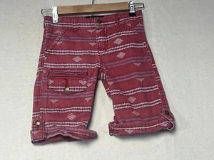 Vtg Lucky Brand Kendall Shorts Striped Girls Red White Denim Size 6 - Picture 1 of 11