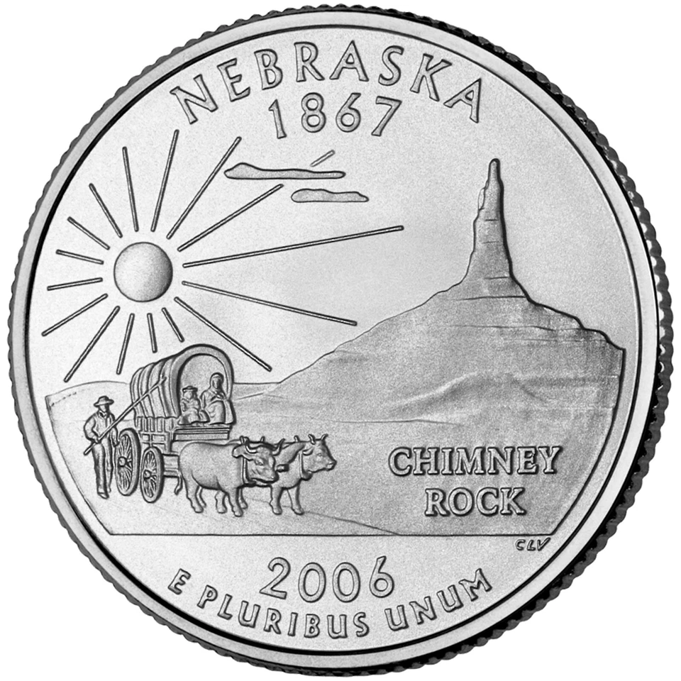 2006 D Nebraska State Quarter.  Uncirculated From US Mint roll. - Image 1 of 3