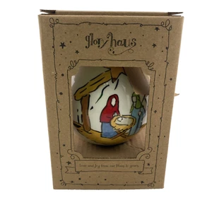 Glory Haus Christmas Glass Ornament Oh Holy Night Nativity Original Box Tag - Picture 1 of 7