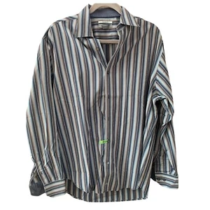 Johnston & Murphy Mens Size L Tailored Fit Striped Button Up Long Sleeve Shirt - Picture 1 of 12