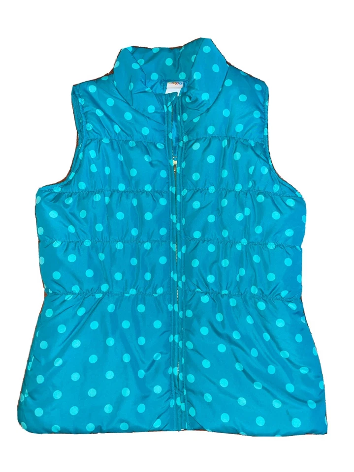 Circo Kids Puffer Vest size XL Teal Color with Polkadots - Image 1 of 4