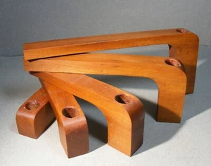 Candelabro de madera vintage plegable graduado de cinco niveles Mod - Imagen 1 de 10