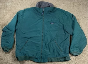 Vtg LL Bean Mens 2XL Green Zip Up Fleece Lined Warm Up Nylon Jacket Coat 90s - Picture 1 of 9