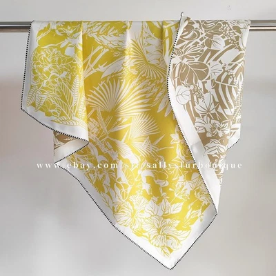 Sallys Heavy 18 Momme Sarga Seda Envolvente Bufanda Estampado Flamenco Mantón Doble Cara 35" Foto 1 de 4