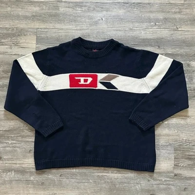Vintage Diesel D Logo Knit Sweater Size XL - Image 1 of 4
