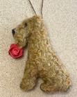 LAKELAND / IRISH TERRIER a RED ROSE - Part needle felted DOG