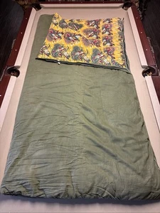 Vintage Coleman Sleeping Bag Duck Hunting Camp Pattern Thick Warm Flannel USA - Picture 1 of 6