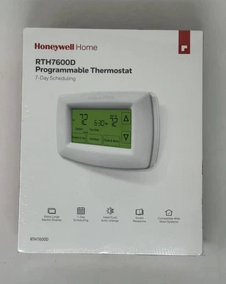 Honeywell 7-Day Programmable Thermostat w/Touchscreen RTH7600D New-Sealed  - Image 1 of 4